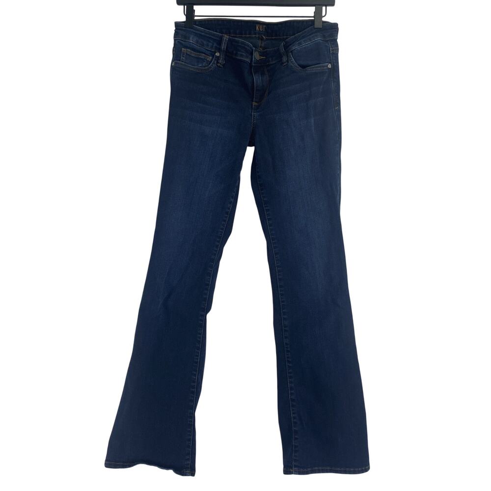 Kut from the Kloth Women's blue Jeans baby Boot Sz 6S Dark Wash Mid Rise